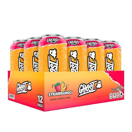 Ghost Energy Drink Strawbango (Case of 12 x 473ml Cans)