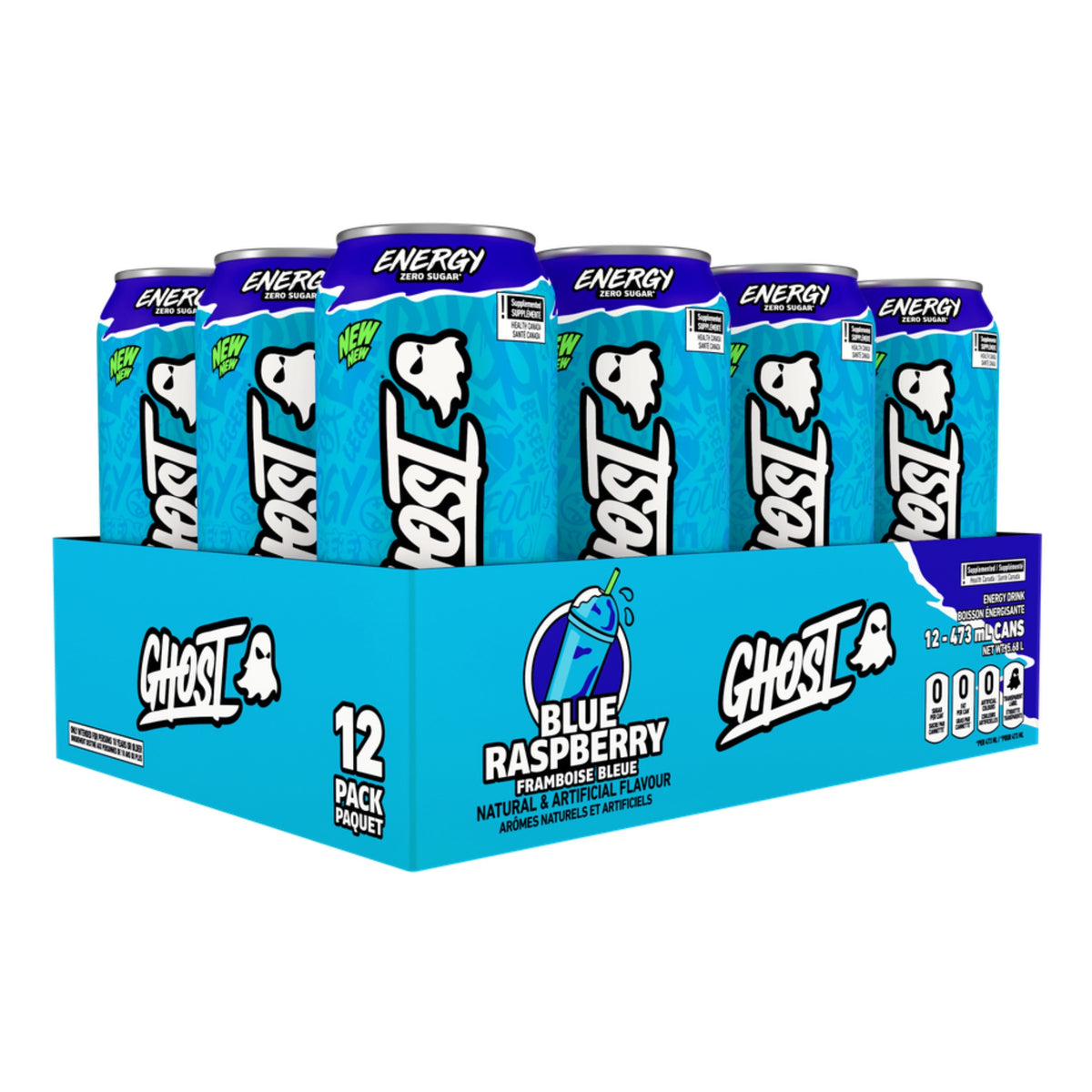 New Ghost Blue Raspberry Ghost Energy Drink Blue Raspberry (Case of 12 x 473ml Cans ...