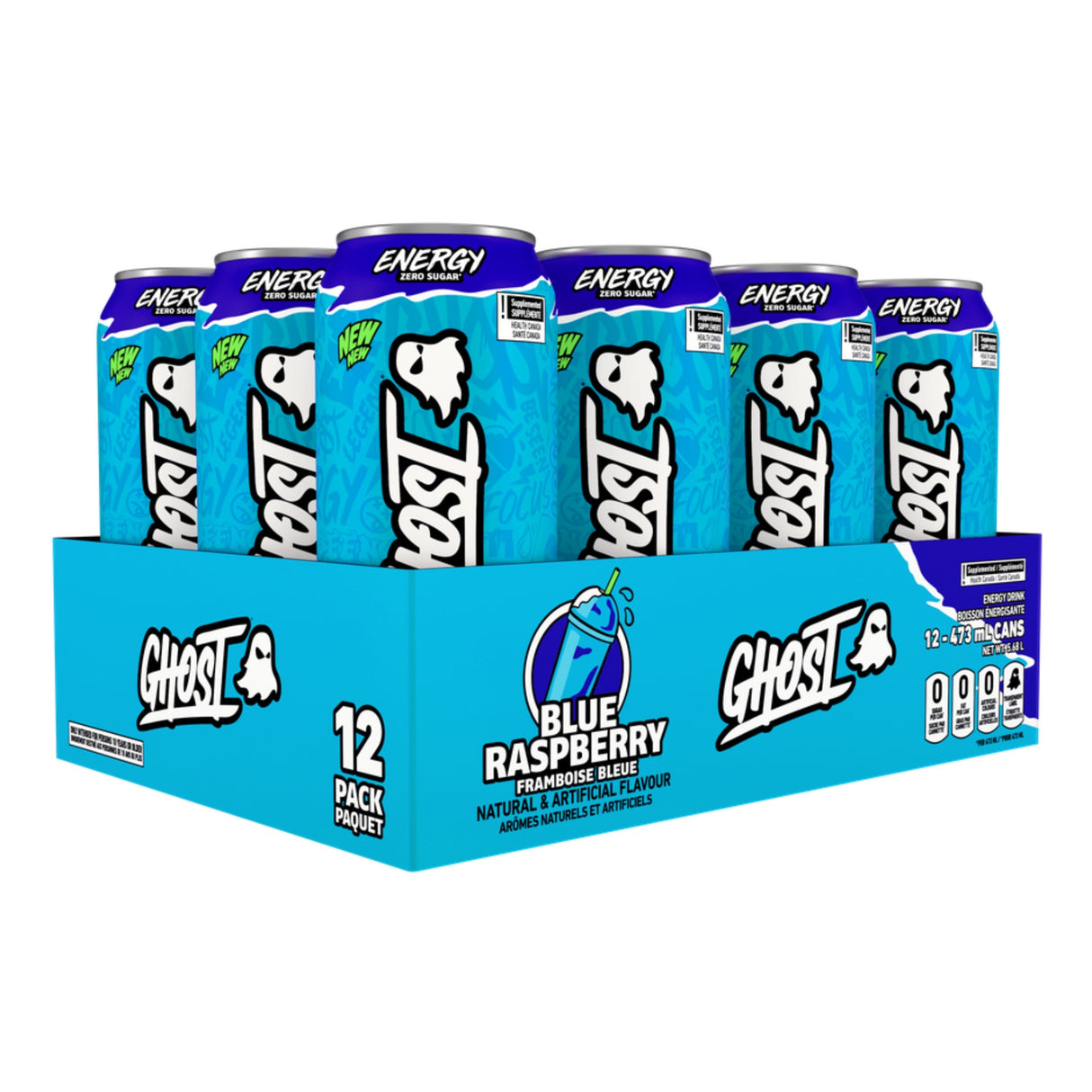 Ghost Energy Drink Blue Raspberry (Case of 12 x 473ml Cans)