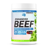 Believe Enhanced Beef Protein 645g — Green Apple tub, front label