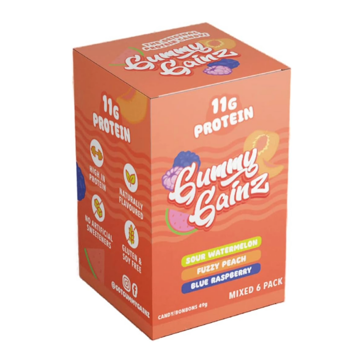 Gummy Gainz Protein Candy Assorted 3 Flavours (Box of 6)