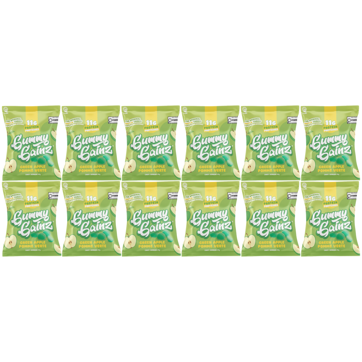 Gummy Gainz Protein Candy Green Apple (Box of 12)