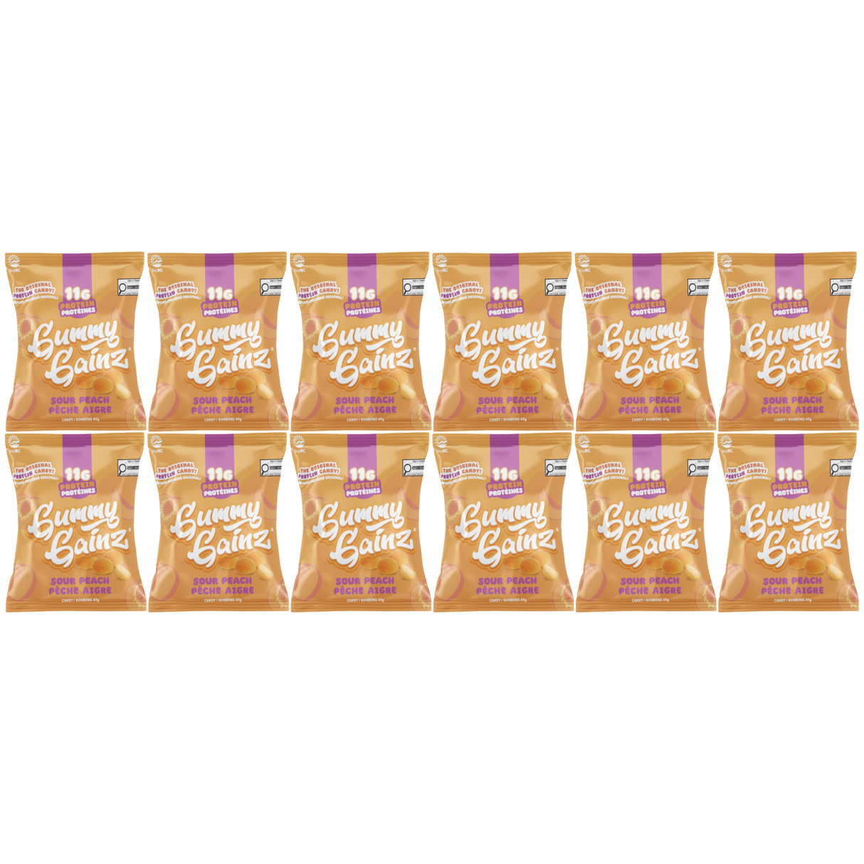 Gummy Gainz Protein Candy Fuzzy Peach (Box of 12)