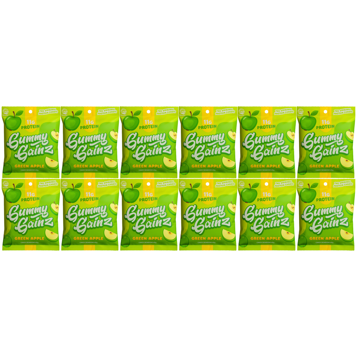 Gummy Gainz Protein Candy Green Apple (Box of 12)
