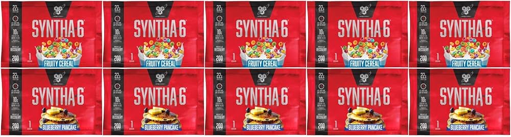 Syntha 6 Blueberry Pancake & Fruity Cereal Sample Packs of Protein Powder 1 serving per sachet