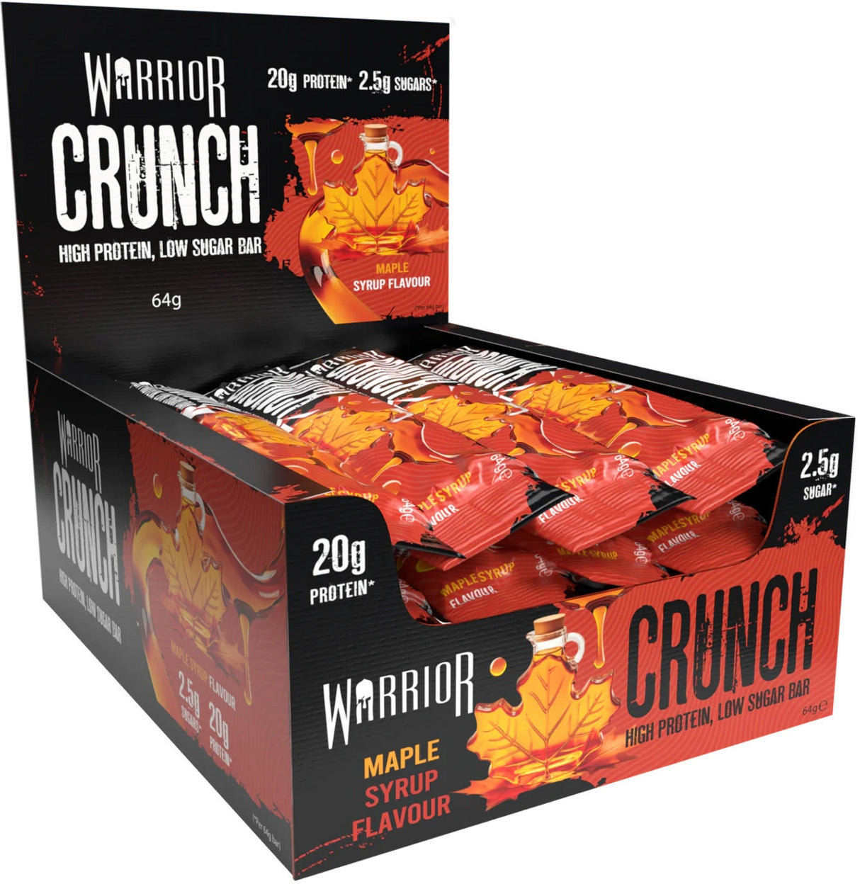 Warrior Crunch Protein Bar Box of 12 (Maple Syrup)