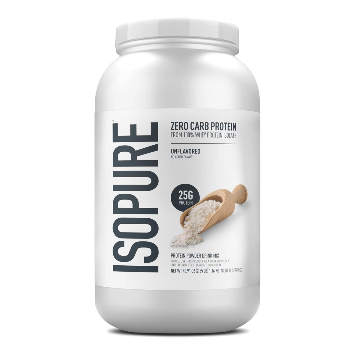 IsoPure Zero Carb Whey Isolate Protein 40 Servings