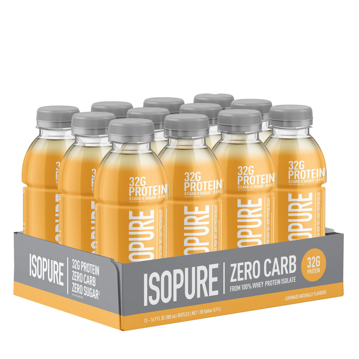 IsoPure Zero Carb RTD 473mL Lemonade (Case of 12 Drinks)