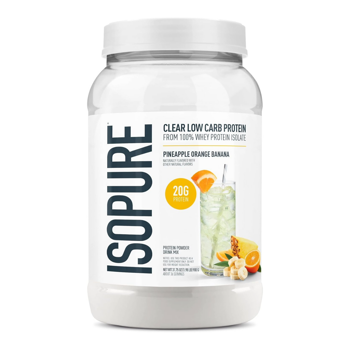 Isopure Clear Isolate Low Carb Protein 36 Servings