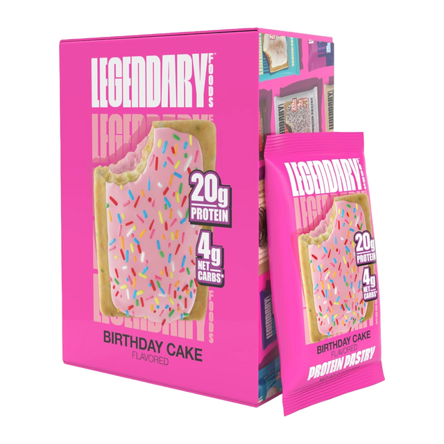 Legendary Foods Protein Tasty Pastry Birthday Cake (Box of 8)