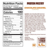 Legendary Foods Protein Pastry Chocolate Caramel — Nutrition Facts and ingredients panel, 10 servings per container
