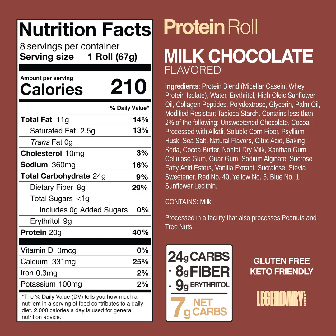 Legendary Foods Protein Sweet Roll Chocolate (Box of 8)