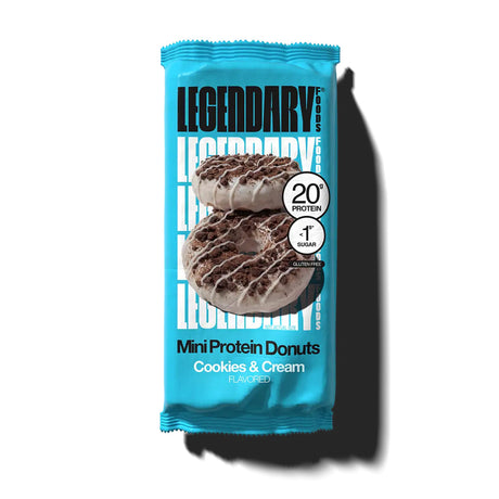 Legendary Foods Mini Protein Donuts 2 Donuts — Cookies & Cream package, front