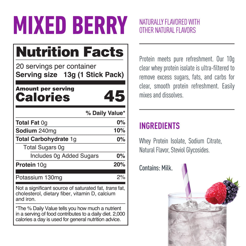 Isopure Clear Protein Stick Packs (Pack of 20)