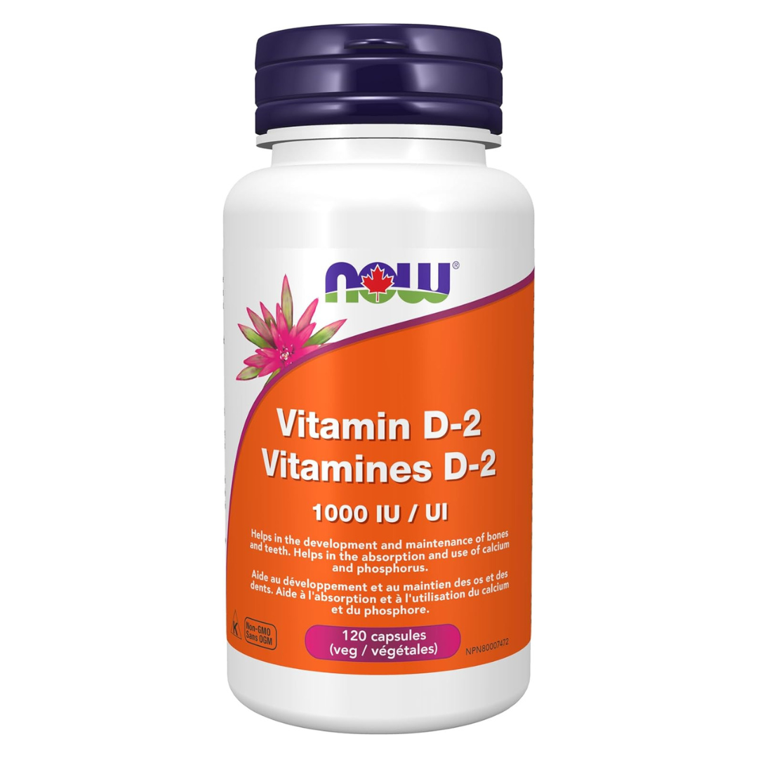 NOW Vitamin D2, 1000IU, Dry Vegan, 120 VCaps
