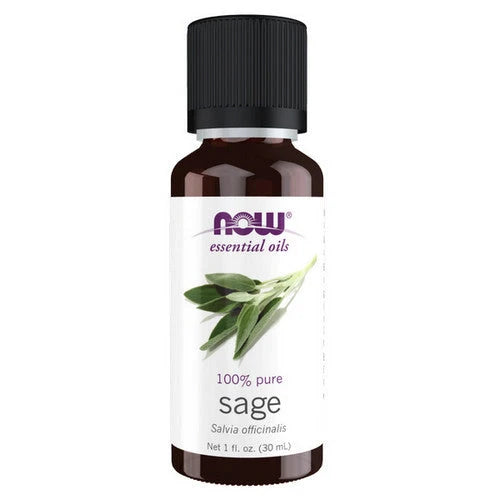 NOW Essential Oils Sage 100% Pure oil liquid bottle
