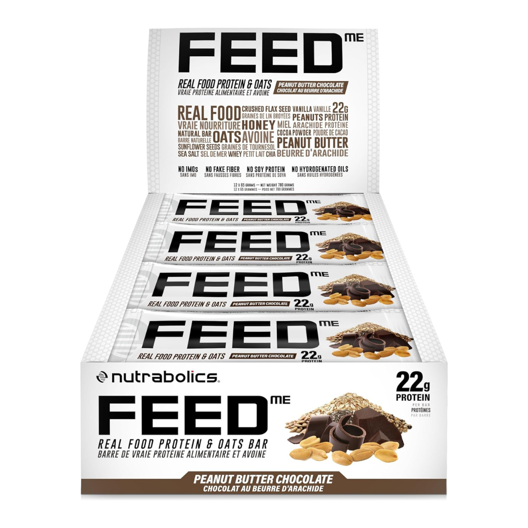 Nutrabolics FEED Bars - Peanut Butter Chocolate (Box of 12 Bars)