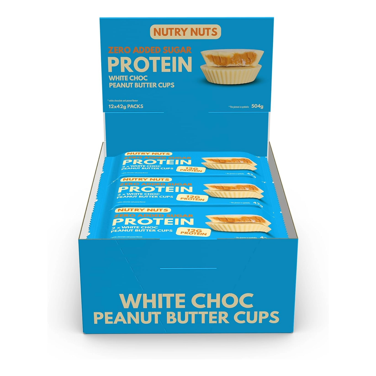 Nutry Nuts Protein Peanut Butter Cups White Chocolate (12 x 42g Box)