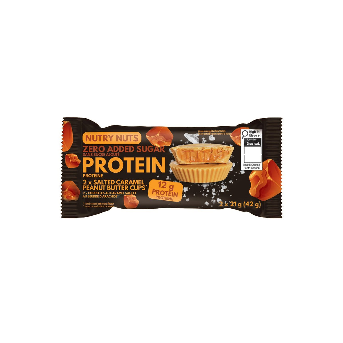 Nutry Nuts Protein Peanut Butter Cups Salted Caramel (12 x 42g Box)