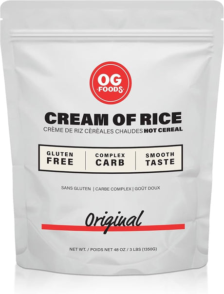 OG Foods Cream of Rice Hot Cereal 1350g Unflavoured Bag of Ground White Rice