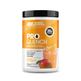 Optimum Nutrition Pro Quench protein powder container on a white background