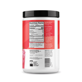 Nutrition facts label on a supplement container with a white background
