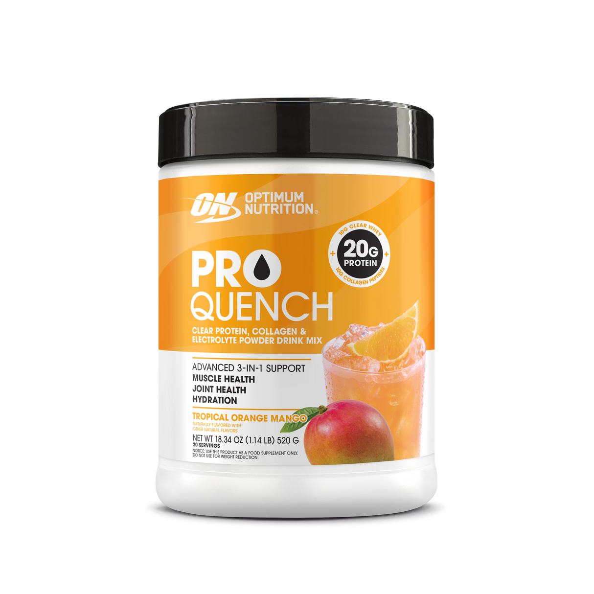 ON Pro Quench Clear Protein, Collagen & Electrolyte Powder 20 Servings