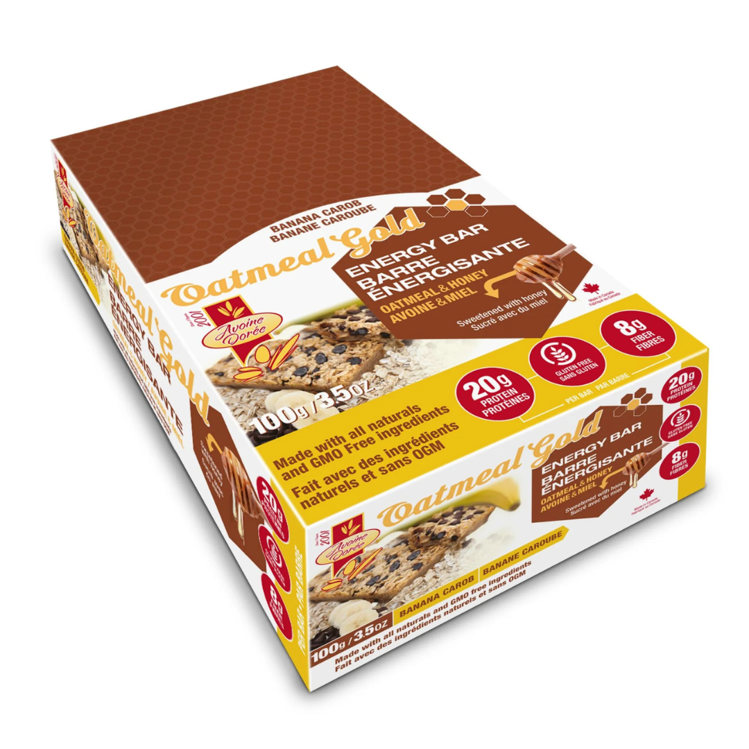 Oatmeal Gold Avoine Dorée Energy Bar - Banana Carob (Box of 12)