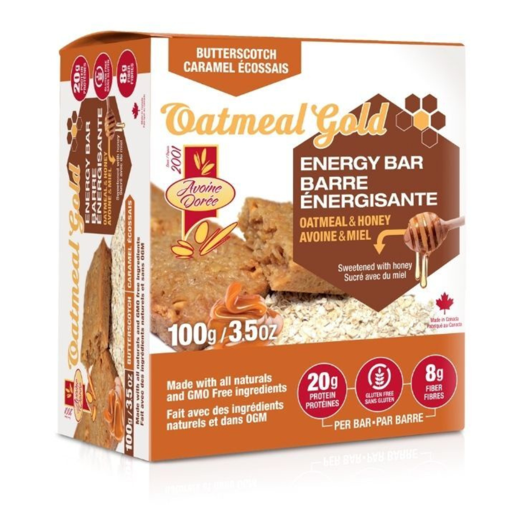 Oatmeal Gold Honey & Oat Energy Bar 100g (Box of 6) - Butterscotch