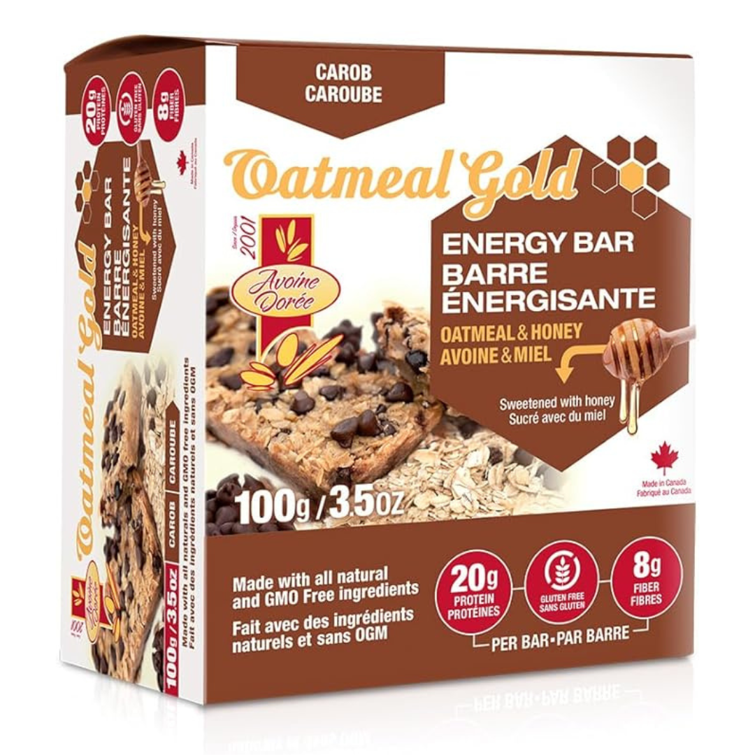Oatmeal Gold Honey & Oat Energy Bar 100g (Box of 6) - Carob