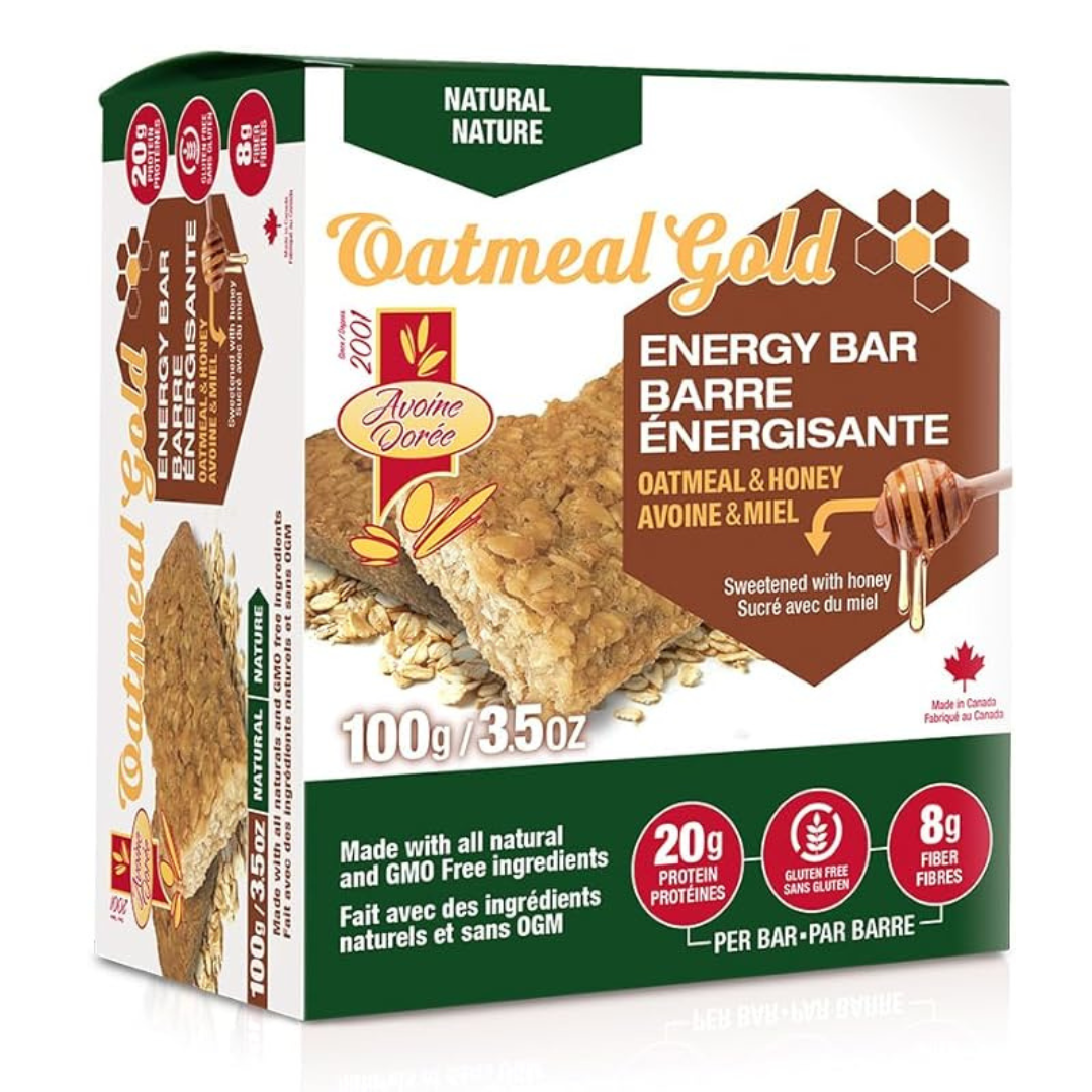 Oatmeal Gold Honey & Oat Energy Bar 100g (Box of 6) - Natural