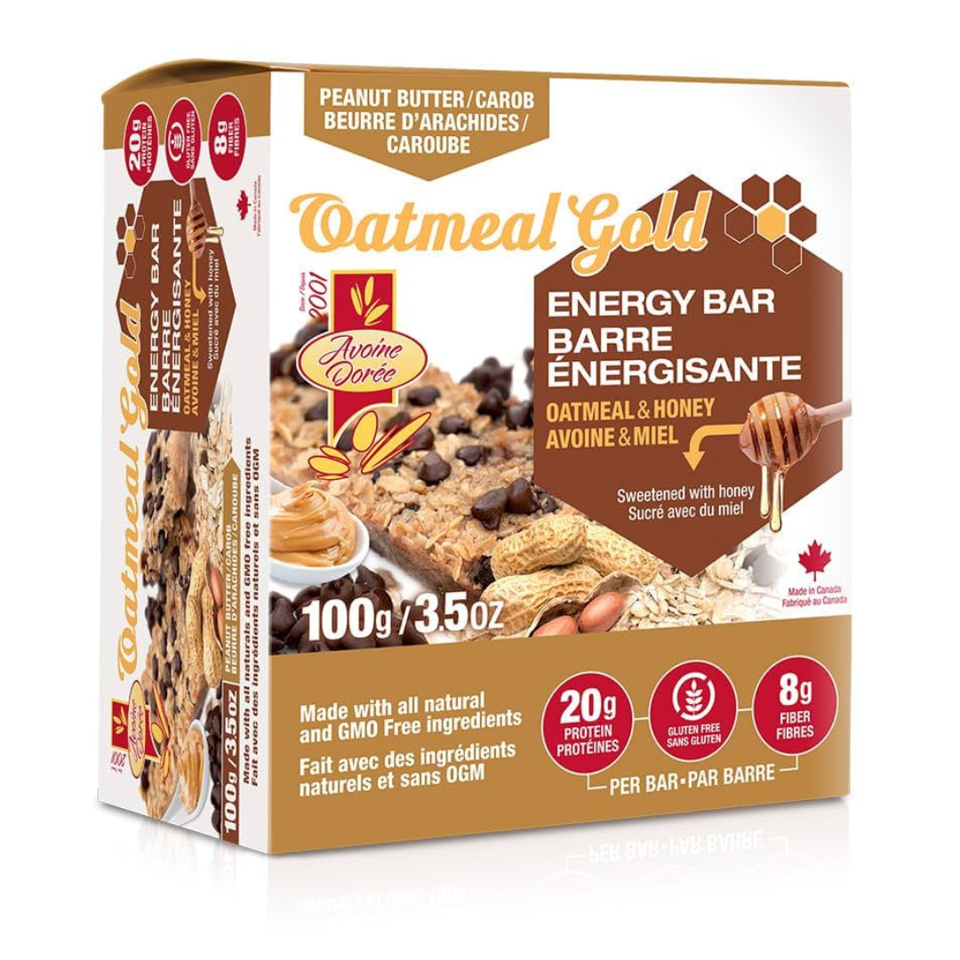 Oatmeal Gold Honey & Oat Energy Bar 100g (Box of 6) - Peanut Butter Carob
