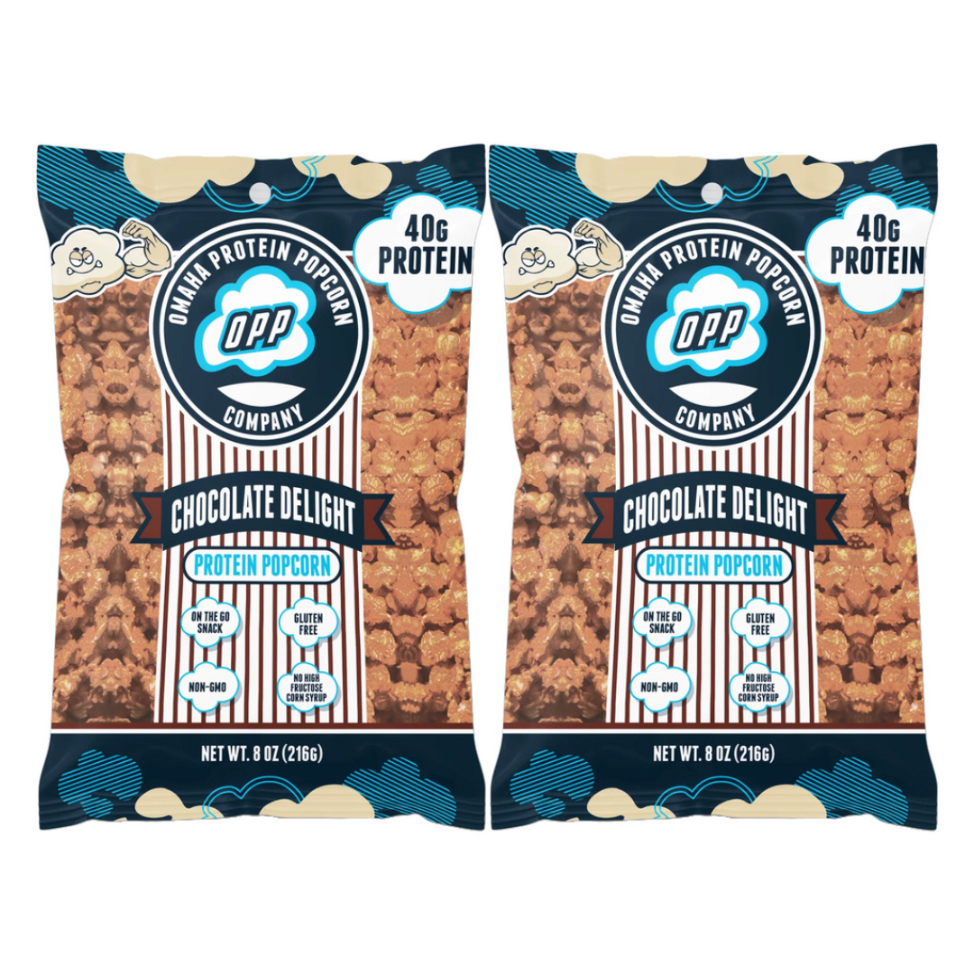 Omaha Protein Popcorn - Chocolate Delight (Pack of 2 Bags)