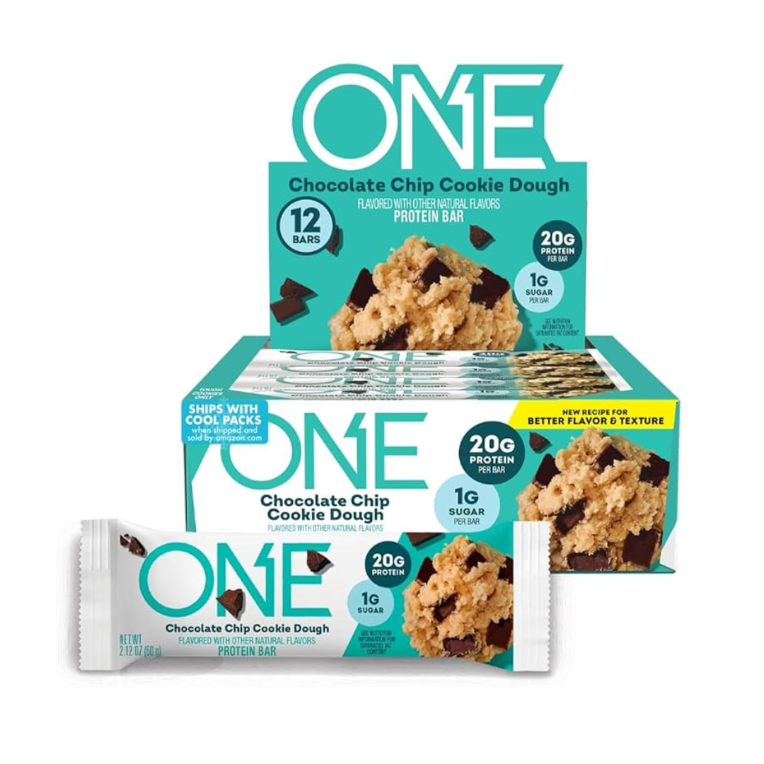 One Bar (Box of 12) Chocolate Chip Cookie Dough