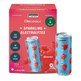 Organika Refresher Sparkling Electrolyte Raspberry (Pack of 4 x 355mL Cans)
