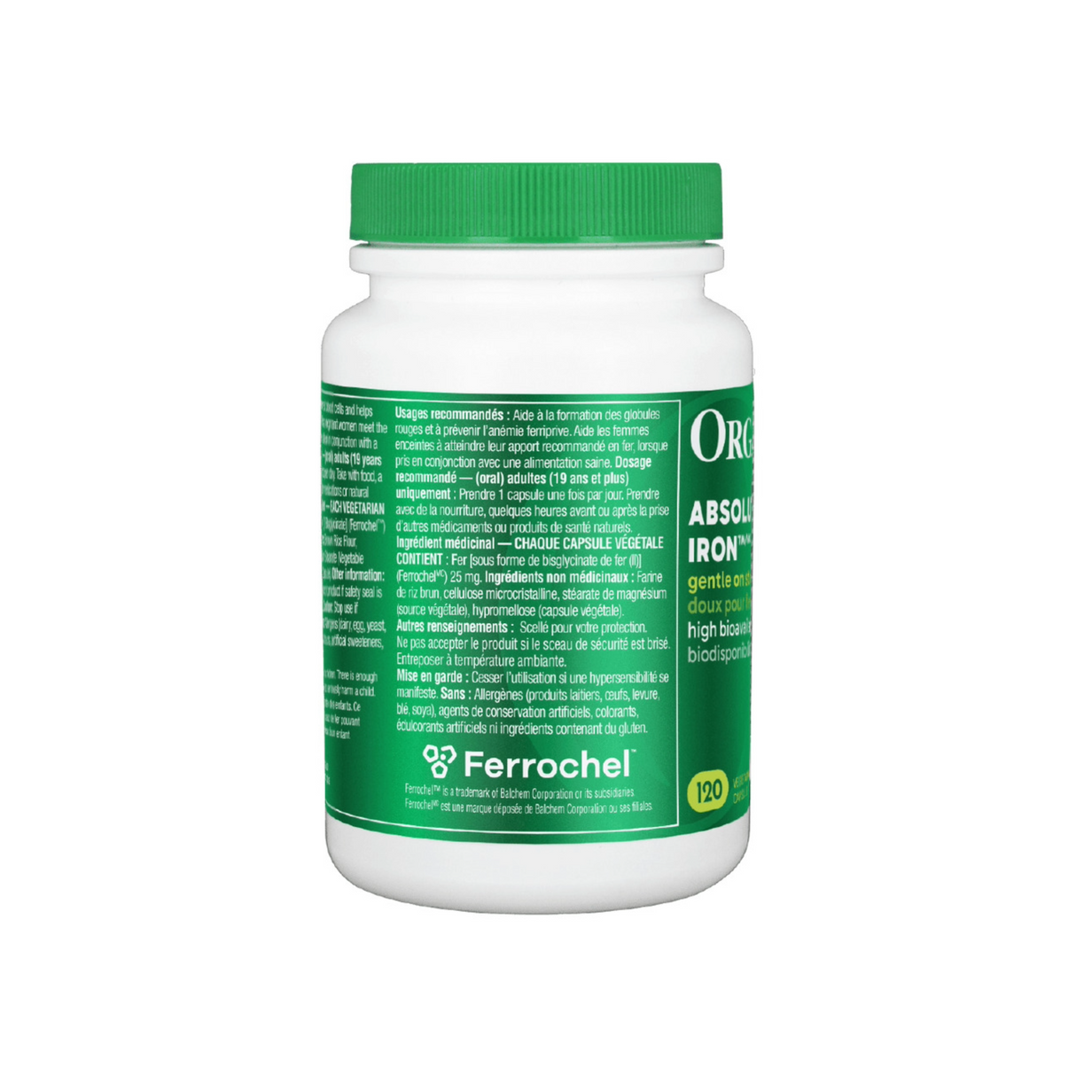 Organika Absolute Iron 25mg 120 Capsules