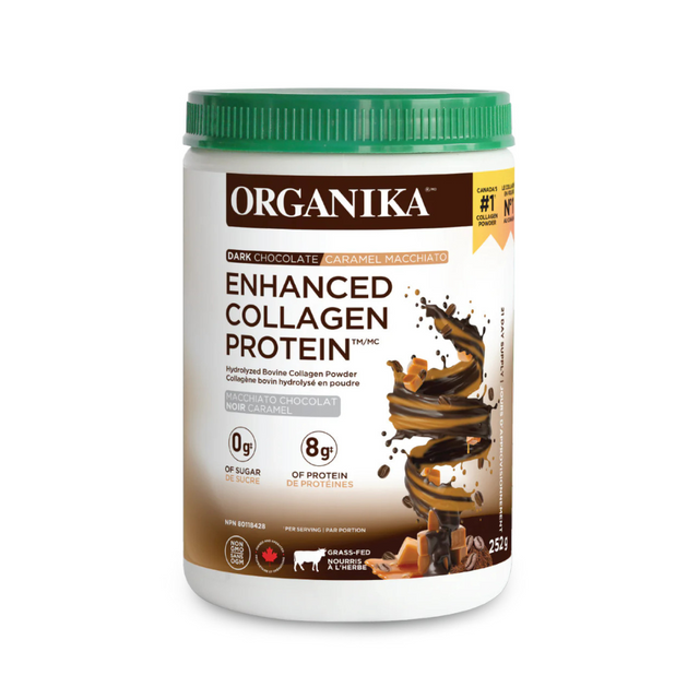Organika Dark Chocolate Enhanced Collagen 252g Caramel Macchiato