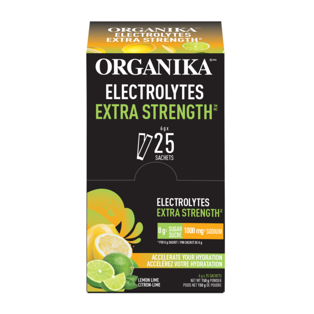 Organika Extra Strength Electrolytes Stick Pack (Box of 25 Sachets) - Lemon Lime
