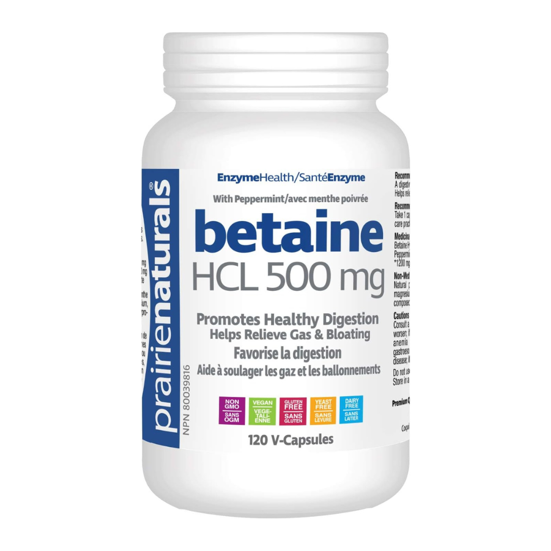 Prairie Naturals Betaine HCL 500mg 120 caps