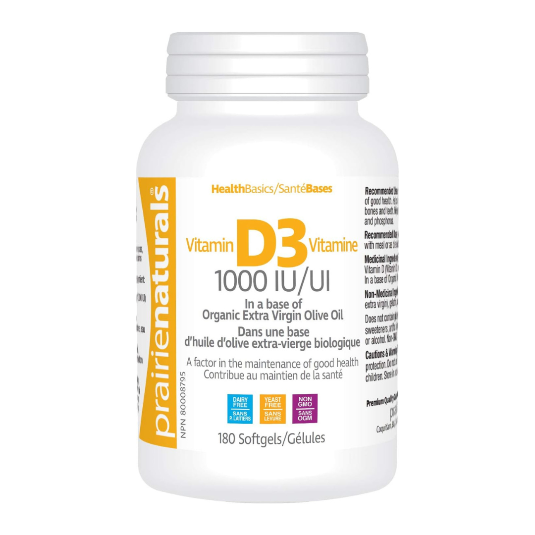 Prairie Naturals Vitamin D3 1000IU 180 Caps
