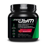Black container of PreJym high-performance pre-workout supplement black cherry flavor