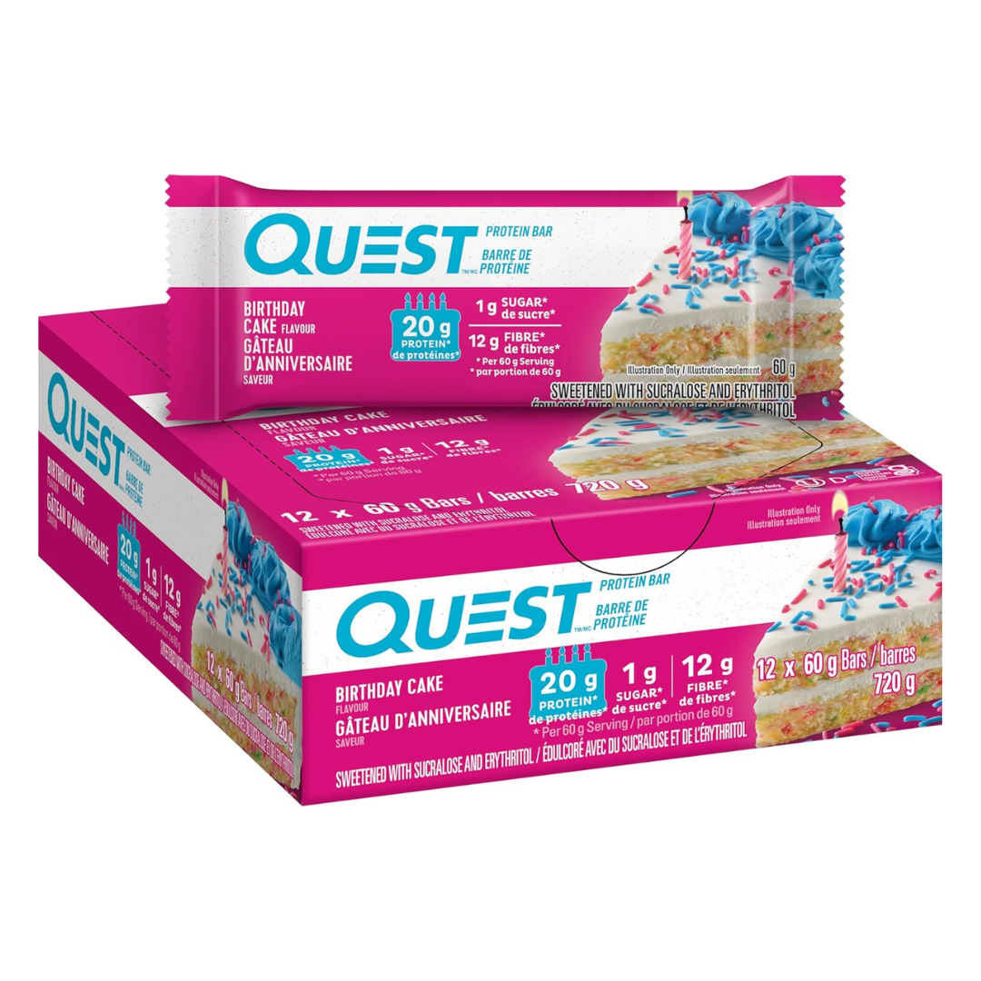 Quest Nutrition- Protein Bar (Box of 12 Bars) - Birthday Cake