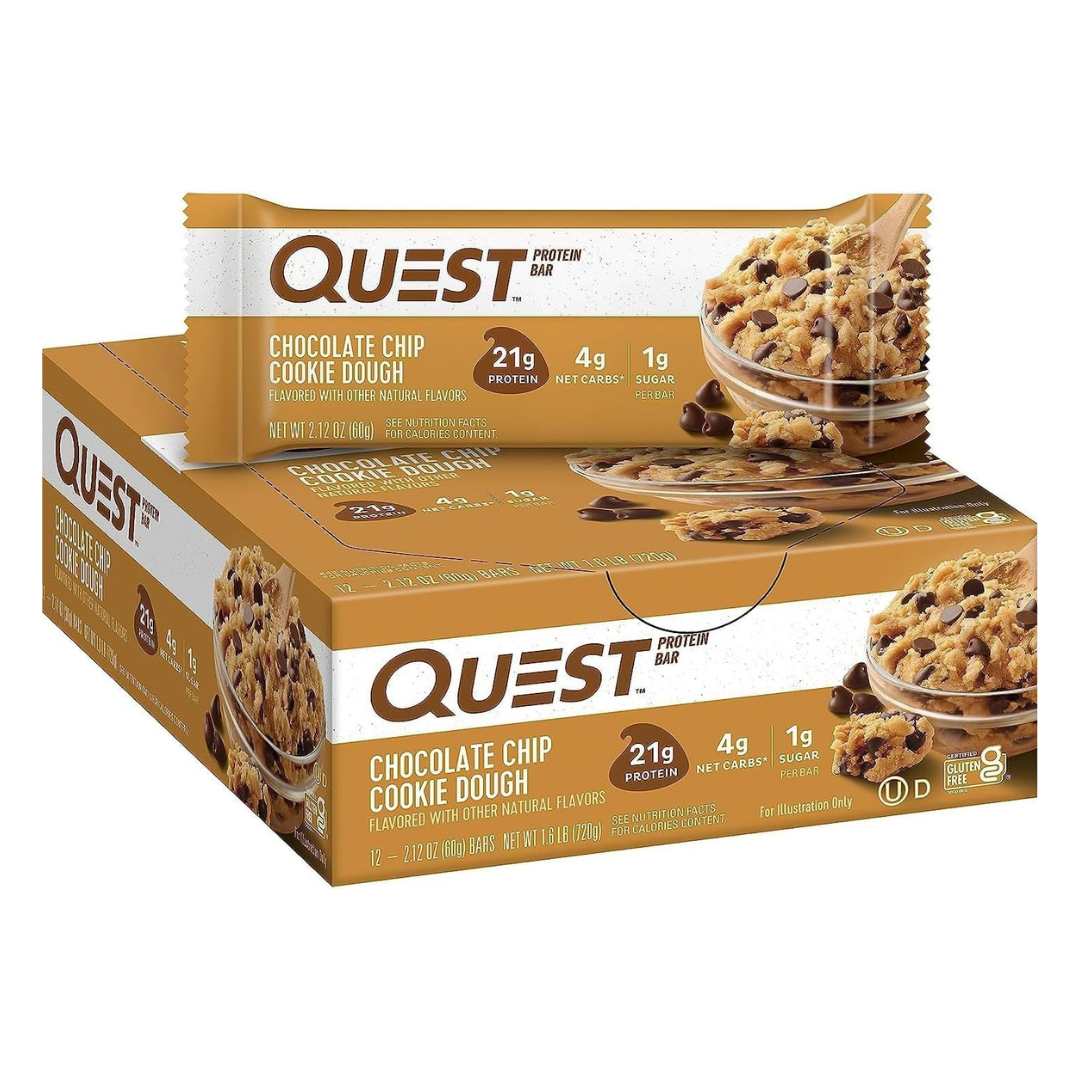 Quest Nutrition- Protein Bar (Box of 12 Bars) - Chocolate Chip Cookie Dough