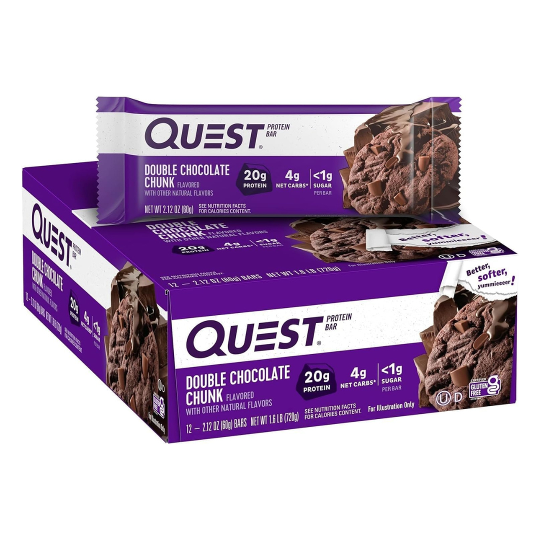 Quest Nutrition- Protein Bar (Box of 12 Bars) - Double Chocolate Chunk