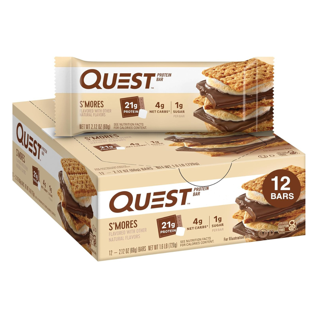 Quest Nutrition- Protein Bar (Box of 12 Bars) - S'mores