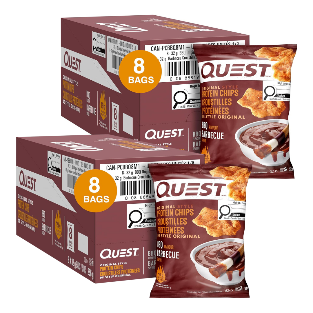 Quest Nutrition Protein Chips BBQ Pack of 2 Boxes (16 Bags)