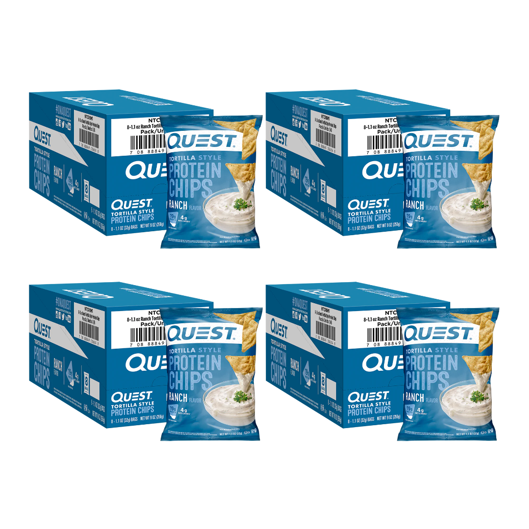 Quest Nutrition Protein Chips Ranch Pack of 4 Boxes (32 Bags)