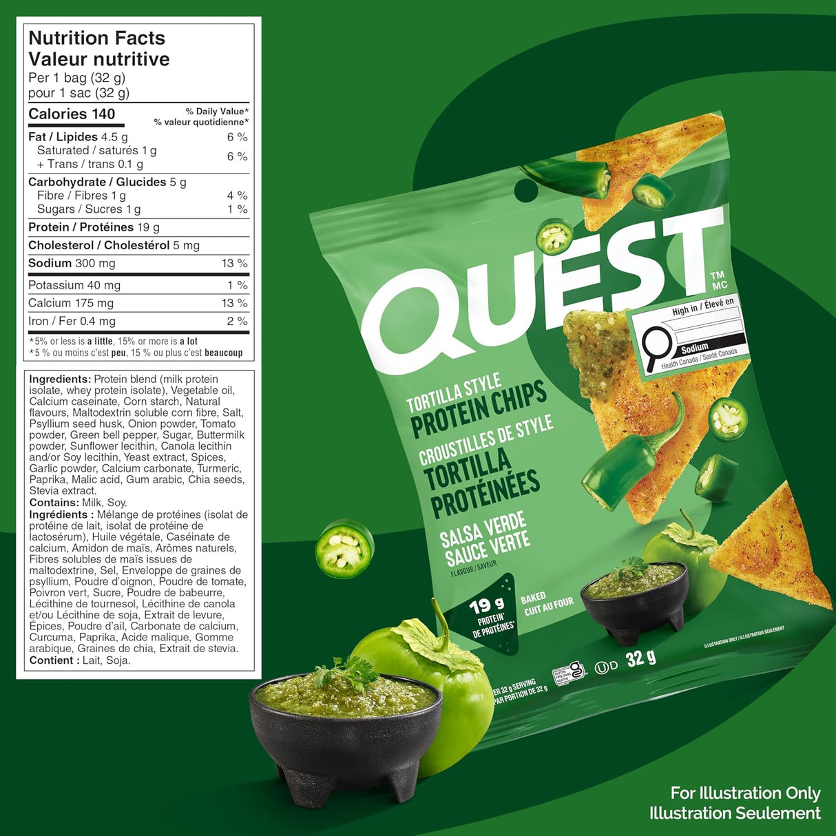 Quest – Protein Chips (Box of 8) - Salsa Verde