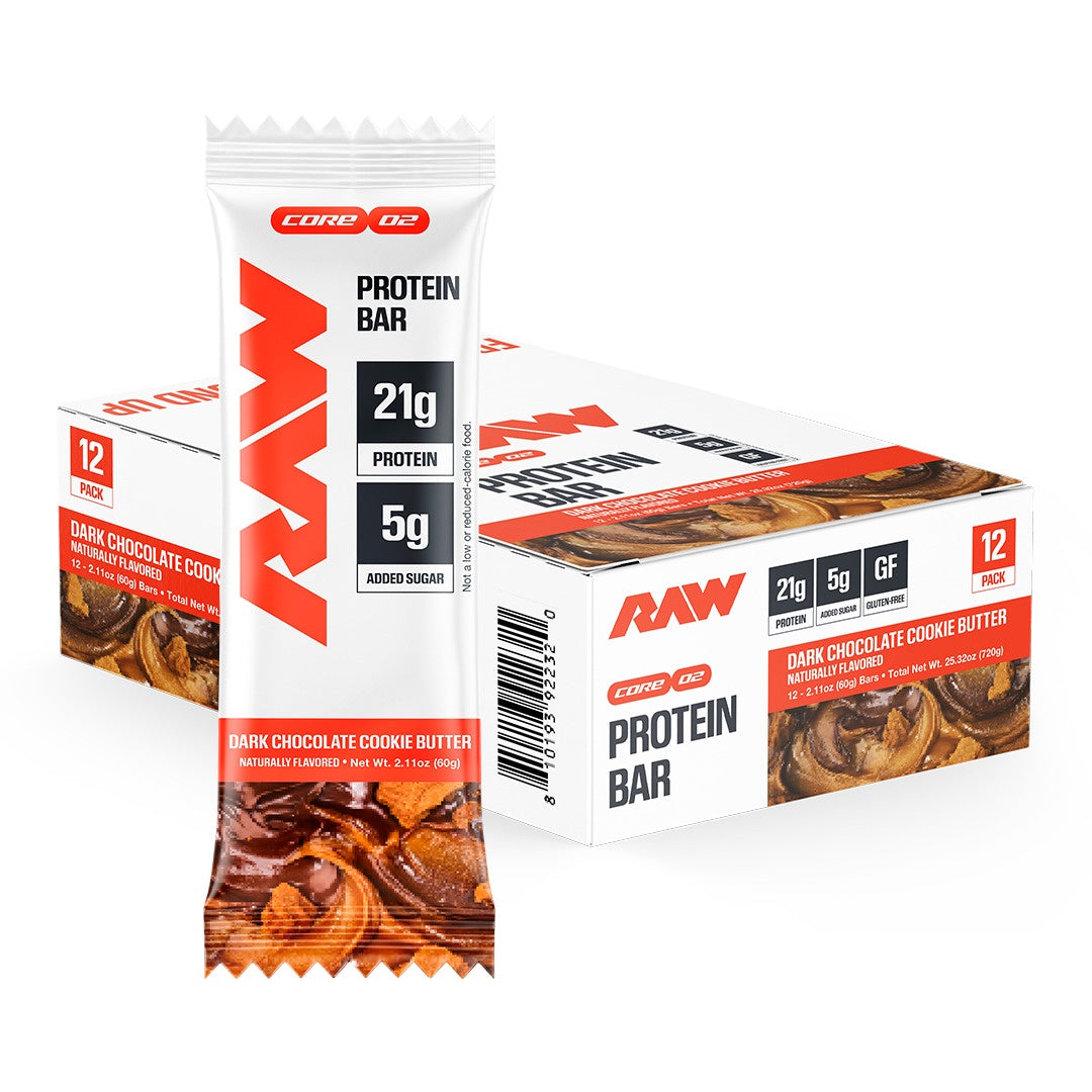 Raw Nutrition Protein Bar Dark Chocolate Cookie Butter (Box of 12)