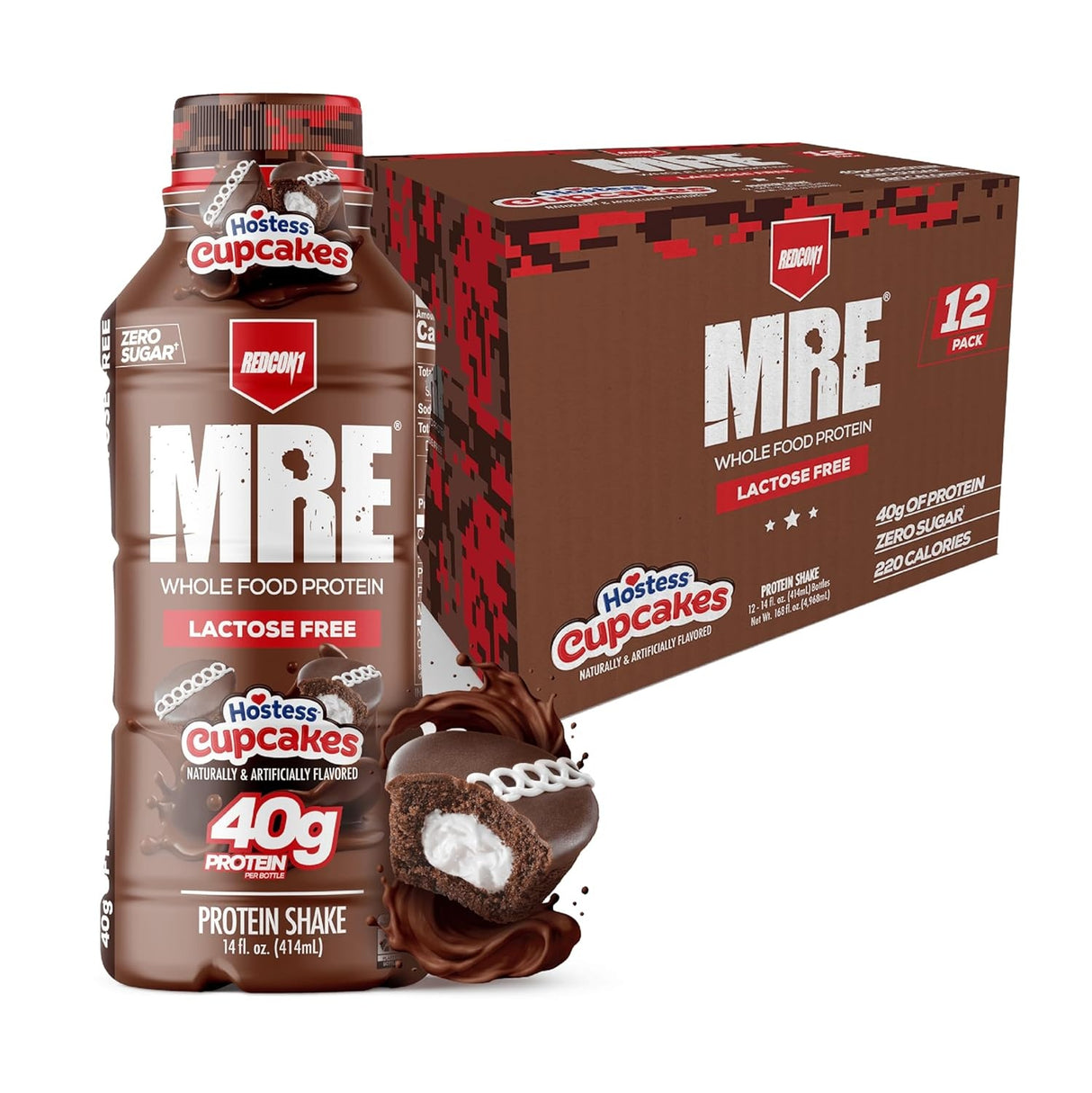Redcon1 MRE RTD 40g Protein Drink - Case of 12 Drinks - Hostess Cupcakes